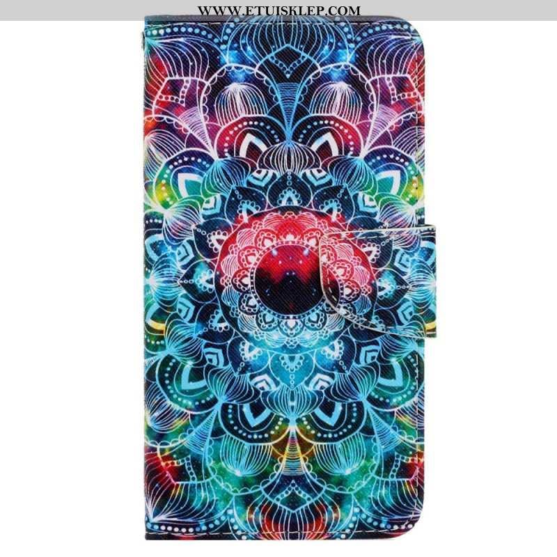 Etui Folio do Xiaomi 12T / 12T Pro z Łańcuch Błyskotliwa Mandala Z Paskami